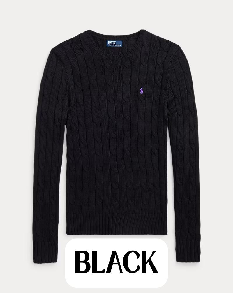 R. L - Cable-Knit Cotton Crewneck Jumper