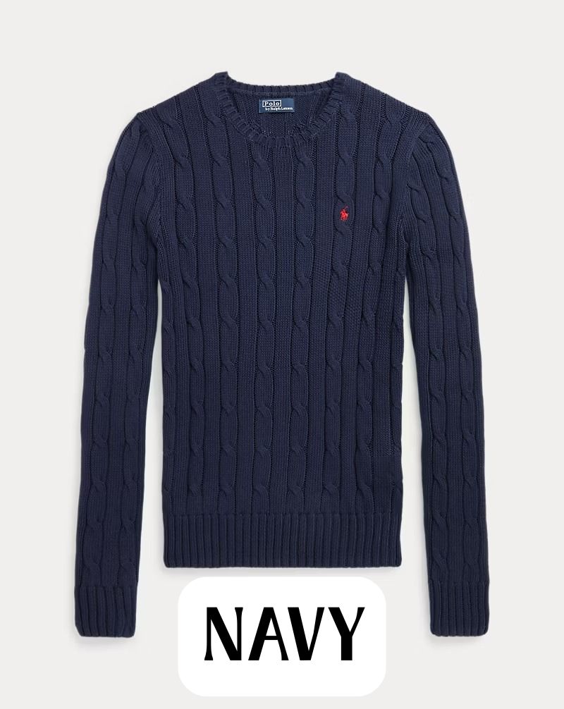 R. L - Cable-Knit Cotton Crewneck Jumper