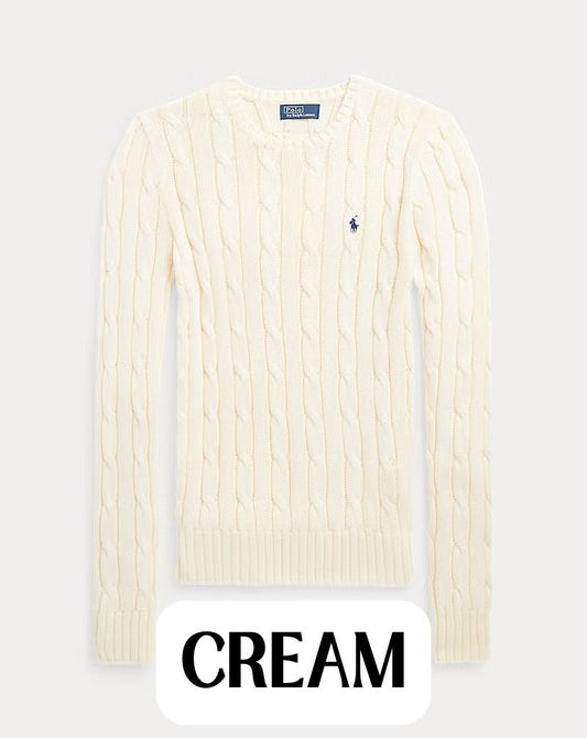 R. L - Cable-Knit Cotton Crewneck Jumper
