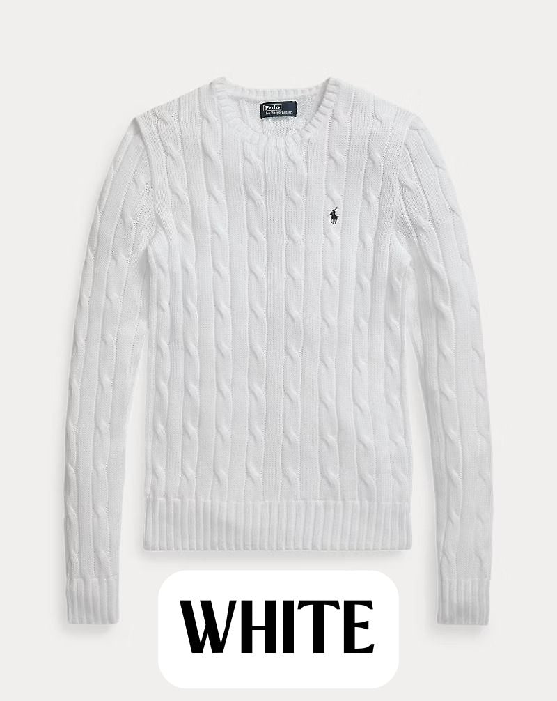 R. L - Cable-Knit Cotton Crewneck Jumper