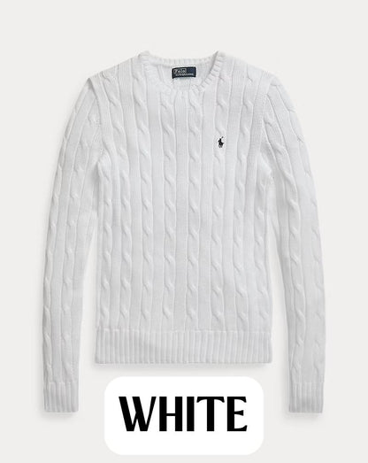 R. L - Cable-Knit Cotton Crewneck Jumper