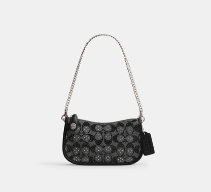Swinger Bag 20 With Chain In Crystal Signature Jacquard